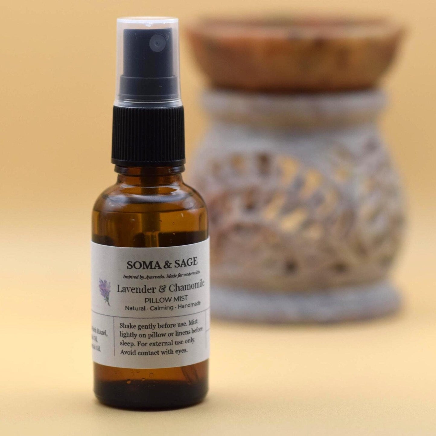 Lavender Chamomile Pillow Mist ā Deep Sleep Ritual Spray | Relaxing Natural Aromatherapy for Bedtime Calm | Soma & Sage - SOMA & SAGE