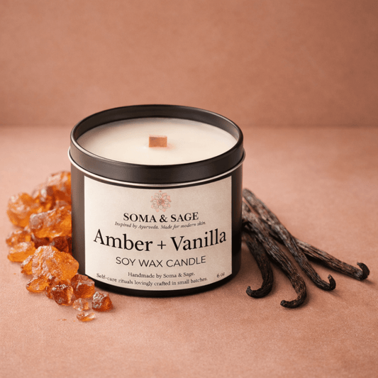 Candle - Amber + Vanilla - SOMA & SAGE