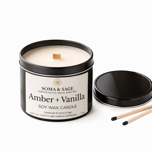 Candle - Amber + Vanilla - SOMA & SAGE