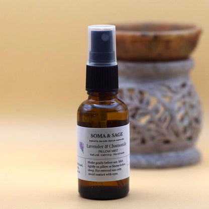 Lavender Chamomile Pillow Mist – Deep Sleep Ritual Spray | Relaxing Natural Aromatherapy for Bedtime Calm | Soma & Sage - SOMA & SAGE