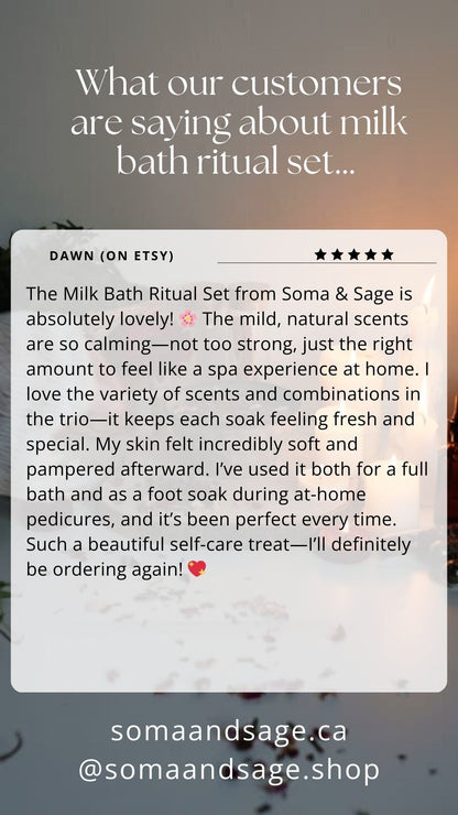 Milk Bath Ritual Set – Luxurious Botanical Soak Trio | Soma & Sage - SOMA & SAGE