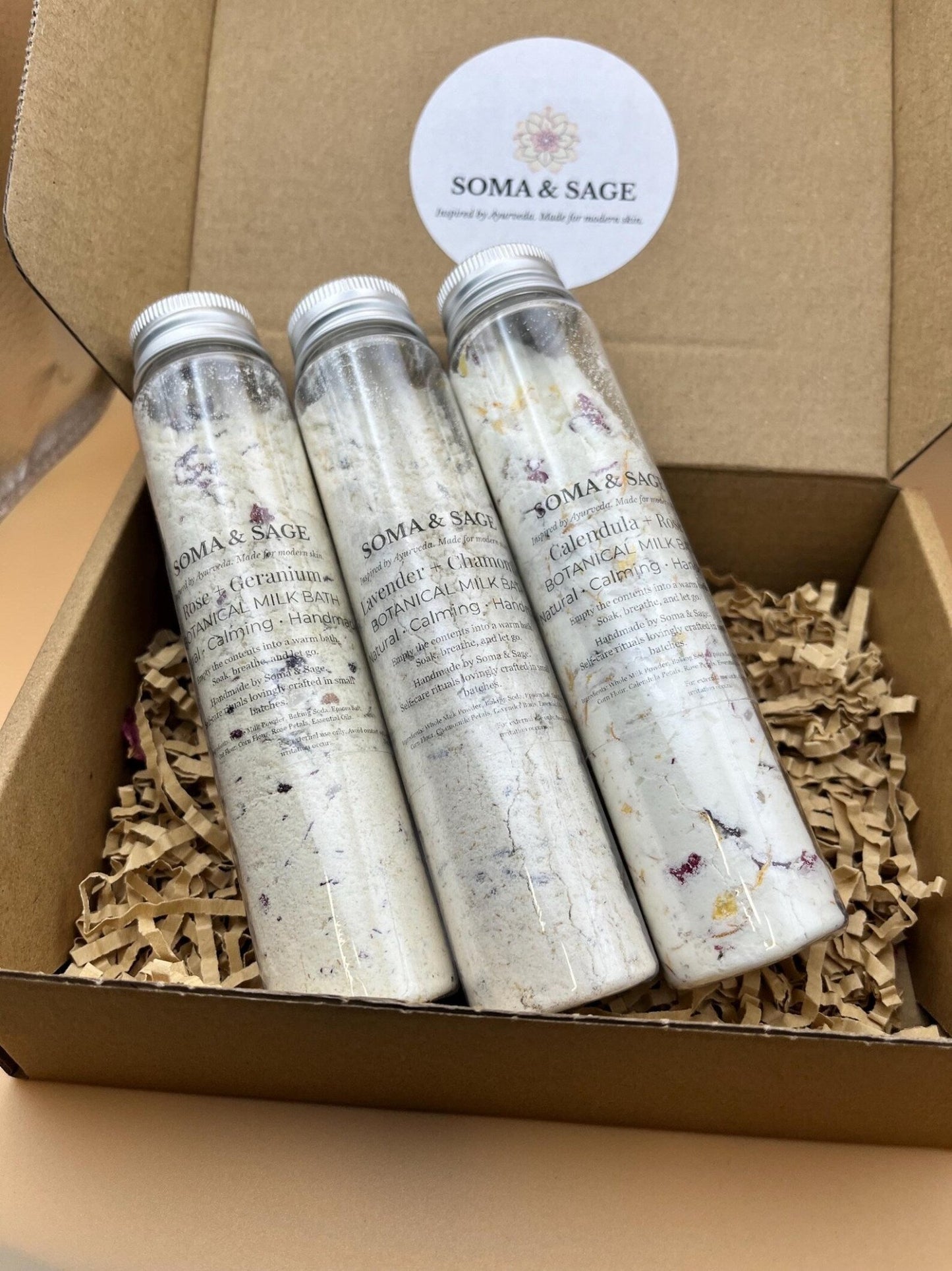 Milk Bath Ritual Set – Luxurious Botanical Soak Trio | Soma & Sage - SOMA & SAGE
